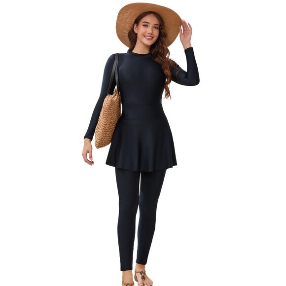 Muslim Swimsuit Rash Guard Long Sleeves Swimming Surfing Bathing Swimwear Medium - Picture 1 of 1